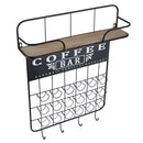 Floating Coffee Bar Shelf With Coffee Pod Holder, Hooks And Storage Shelf - Black by Unique Piece Furniture