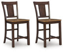 Rylandeen - Barstool (Set of 2) - Light Brown / Dark Brown by Unique Piece Furniture