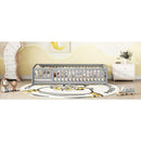 Twin Size Bed Floor Bed with Safety Guardrails and Door for Kids, Gray