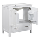 Bathroom Vanity With Single Sink, Combo Cabinet Undermount Sink, Bathroom Storage Cabinet With Two Doors And A Drawer, Soft Closing, Multifunctional Storage, Solid Wood Frame by HouseOfZazla
