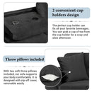 Modern Sectional Sofa With Storage Ottoman, L - Shape Couch With 2 Pillows And Cup Holders by Unique Piece Furniture