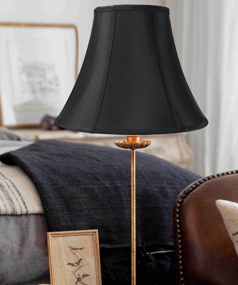 14"W x 11"H Black with Gold Lining Bell Lampshade