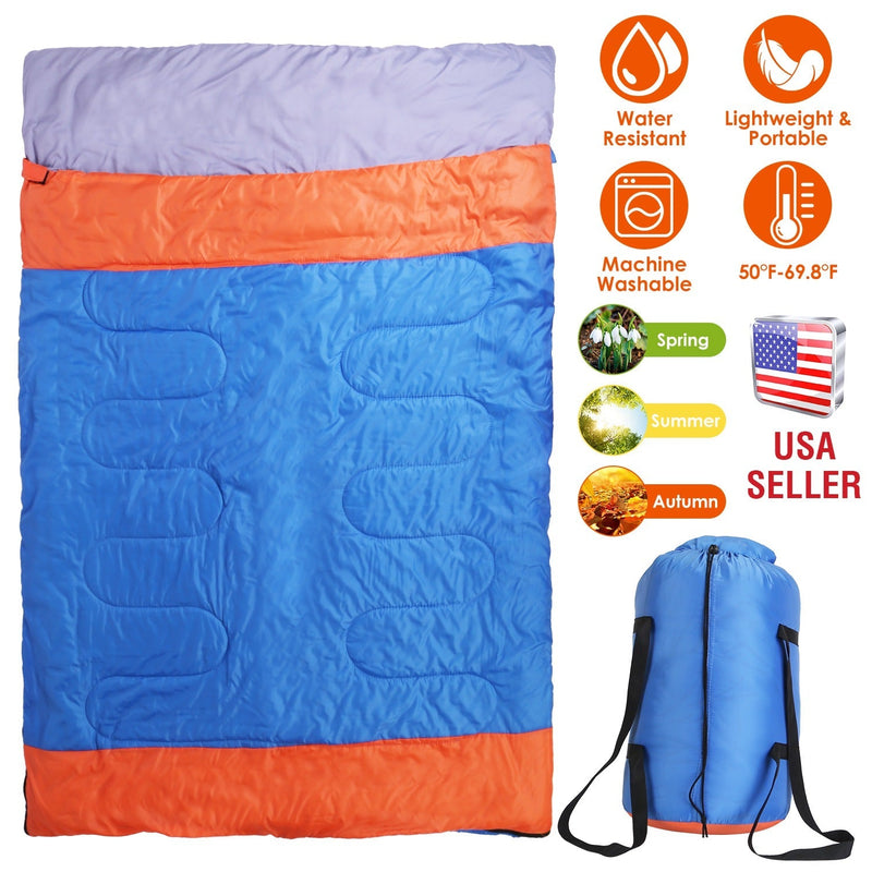 3 People Sleeping Bag for Adult Kids Lightweight Water Resistant Camping Cotton Liner Cold Warm Weather Indoor Outdoor Use 3 Season with Sack for Spri, photo 7 of 8
