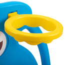 3 in 1 Kids Climber and Slide, Toddler Play Set with Basketball Hoop and Ball, Indoor Outdoor Freestanding Slide for Preschool Boys Girls, Blue Dolphin