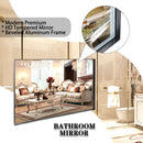Rectangular Bathroom Mirror Square Angle Metal Frame Wall Mounted Hanging Plates Wall Mount Mirror For Bathroom (Horizontal & Vertical) by HouseOfZazla