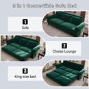 3 In 1 Convertible Sleeper Sofa With Nailhead Trim & Rolled Arm by HouseOfZazla