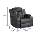 Benz - LED & Power Recliner With Adjustable Headrests And Ambient LED Lighting