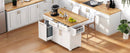 K&K 59.3" Kitchen Island with Storage & Rolling Cart by HouseOfZazla