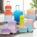 14'/20' 2-Piece PC Spinner Wheel Luggage Set with Gradient Color and Lock
