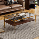 Rectangle Coffee Table With Tempered Glass Top And Legs, Modern Table For Living Room by Unique Piece Furniture