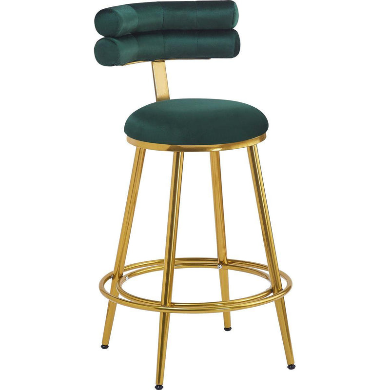 27.65'' Modern Counter Stools Set of 2,Dark green  velvet Counter Stools with iron Frame,Soft back and cushion,Footrest,suitable for Kitchen/Bedroom/Dining Room