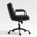 Office Chair, Mid Back Home Office Desk Task Chair With Wheels And Arms Ergonomic Computer Rolling Swivel Chair With Padded Armrest by HouseOfZazla