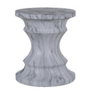 Geometric Round Outdoor End Table - Marble by HouseOfZazla