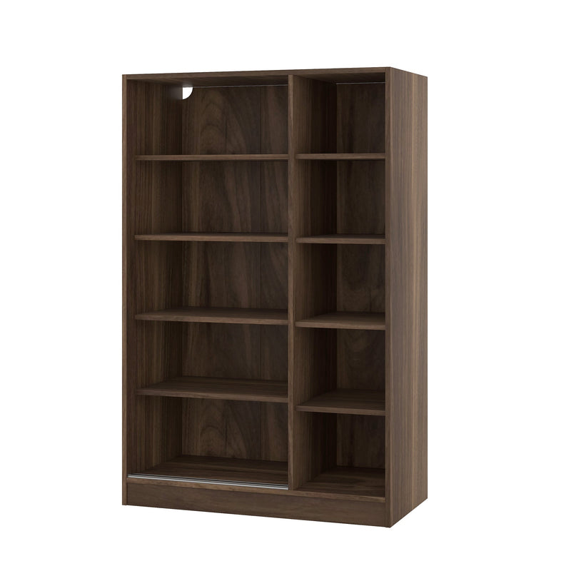 3-Door Shutter Wardrobe with shelves, Wulnut