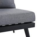 6-Piece Outdoor Sectional Sofa Set with Round Nesting Coffee Tables and Seating Sofa with Cushions for Patio, Porch and Garden (Grey)