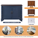 40" Console Table with Storage Shelf, Retro Entryway Table with Adjustable Storage Shelf, Sofa Couch Table for Hallway, Entry Way, Living Room, Foyer, Navy Blue and Brown Top