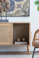 Wooden Accent TV Cabinet With 3 Doors - Brown by HouseOfZazla