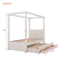 Upholstery Canopy Platform Bed With Trundle And Three Storage Drawers by Unique Piece Furniture