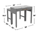 Light Gray Faux Marble Dining Table with Storage Drawer by HouseOfZazla