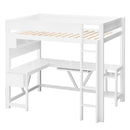 Gaming Loft Bed With Desk, Storage Shelves, LED And Charging Station