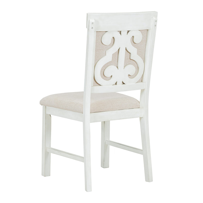 5-Piece Retro Dining Set, Rectangular Wooden Dining Table and 4 Upholstered Chairs for Dining Room and Kitchen (Brown+White)