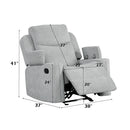 Galya - Motion Glider Recliner - Light Gray Chenille by Unique Piece Furniture