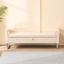 Wide Storage Soft Ottoman Bench With Armrests by Unique Piece Furniture