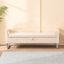 Wide Storage Soft Ottoman Bench With Armrests by HouseOfZazla