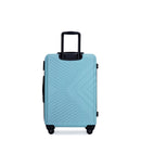 3 Piece Luggage Sets ABS Lightweight Suitcase with Two Hooks, Spinner Wheels, TSA Lock, (20/24/28) Green