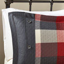 7 Piece Herringbone Comforter Set Red Cal King