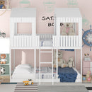 Bunk Bed With Roof, Window, Guardrail, Ladder by Unique Piece Furniture
