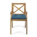 Perla Dining Chair 2pcs with Blue Cushions