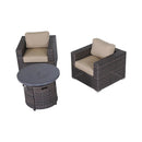 Rattan Patio Set With Comfortable Cushions And Fire Pit by HouseOfZazla