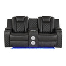 Benz - Power Reclining Loveseat & LED Lighting And Built In USB