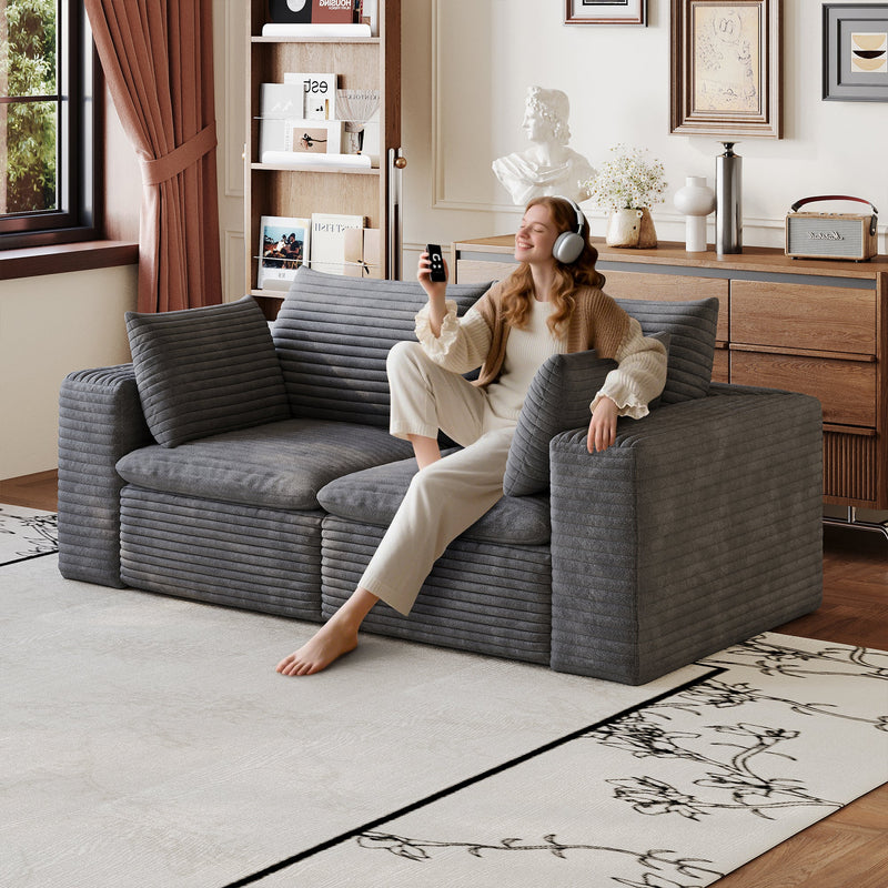 71" Cloud Sofa in Corduroy Fabric, photo 3 of 10