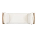 Upholstered Bench with Turned Legs & Side Cushions