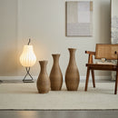 3 Piece Artificial Rattan Floor Vase Set Decorative Accent For Living Room, Hallway & Entryway, Ideal For Dried Or Silk Flower Arrangements - Beige by HouseOfZazla