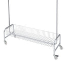 Heavy Duty Iron Garment Rack With Basket On Wheels - Silver by HouseOfZazla