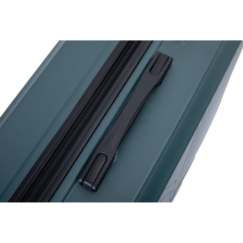 3 Piece Luggage Sets ABS Lightweight Suitcase with Two Hooks, Spinner Wheels, TSA Lock, (20/24/28), DARK GREEN