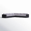 Luxurious Wicker Patio Sectional With Weather Resistant Sunbrella Cushions by HouseOfZazla