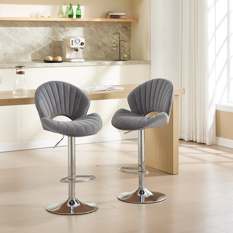 Bar Stools Set of 2 - Adjustable Barstools with Back and Footrest, photo 2 of 10