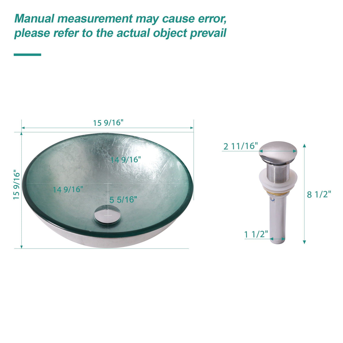 Artistic Tempered Glass Vessel Sink With Pop Up Drain, photo 21 of 32