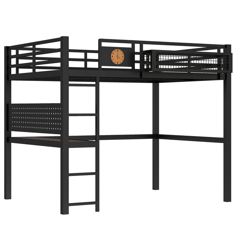 Full Size Loft Bed Frame with Desk and Charging Port, photo 7 of 10