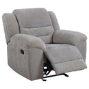 Sebring - Upholstered Glider Recliner Chair With Manual Recline And Smooth Gliding Motion - Gray by HouseOfZazla