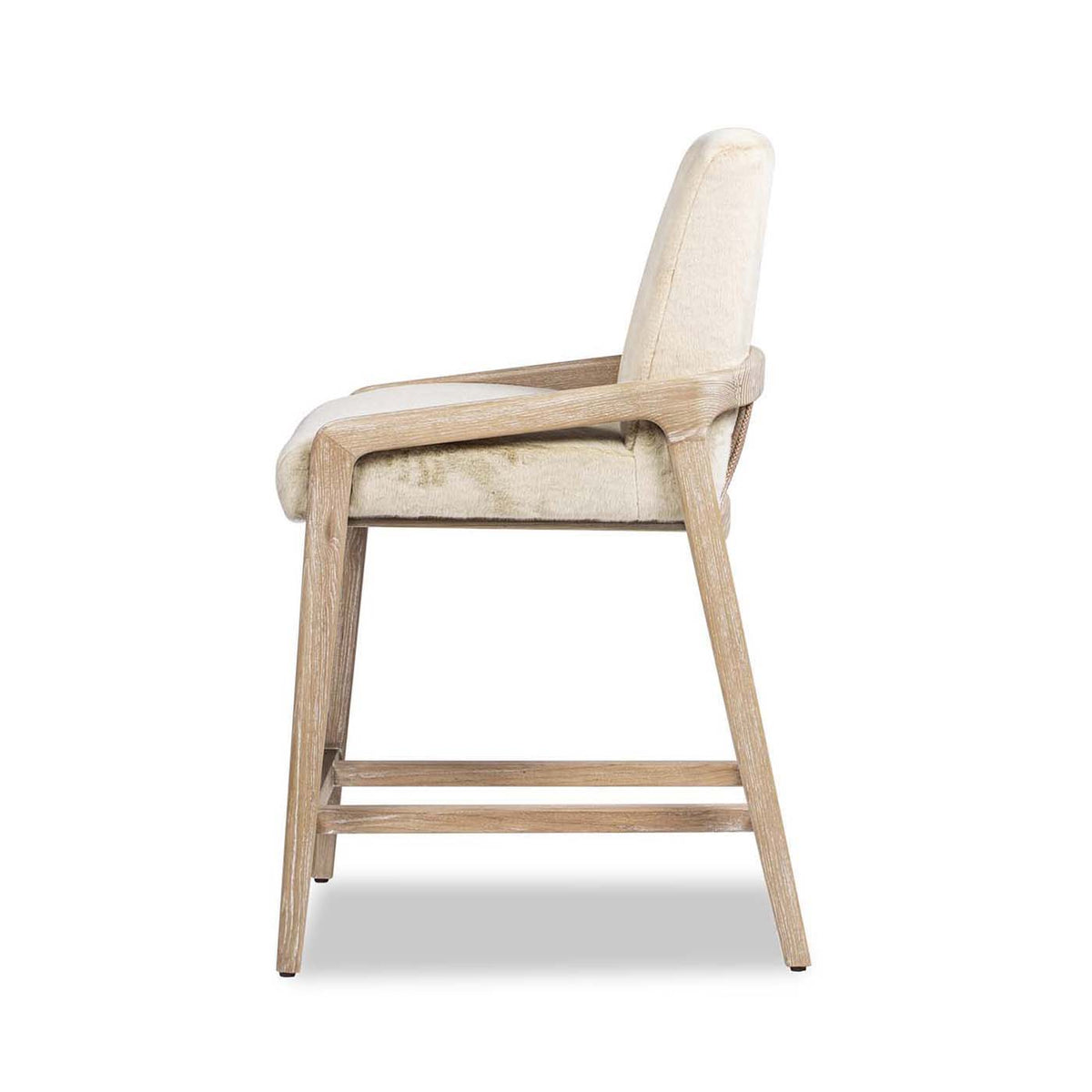Arizona - Solid Ash Upholstered Counter Stool With Rope Detail - Creme De La Creme White, photo 7 of 11