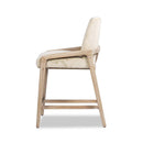 Arizona - Solid Ash Upholstered Counter Stool With Rope Detail - Creme De La Creme White by HouseOfZazla
