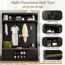 Vibe Haus 71''H Farmhouse Hall Tree with Bench and Shoe Storage