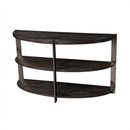 Kalne Console Table Half Moon Shape with 2 Open Shelves