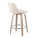 Toriano - Contemporary Fixed Height Counter Stool With Swivel & Round Footrest Modern Design (Set of 2) by HouseOfZazla