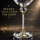 Rhinestone DIAMOND Studded Wine Glasses 16 Ounces Set